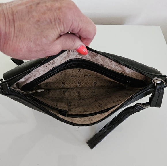 KGB Studio Black Fold Over Clutch with Stud Accents - Picture 5 of 7